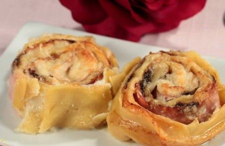 Nidi di rondine (enrollados de lasaña)