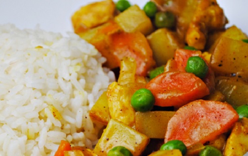 Receta de Curry de verduras con arroz estilo japonés